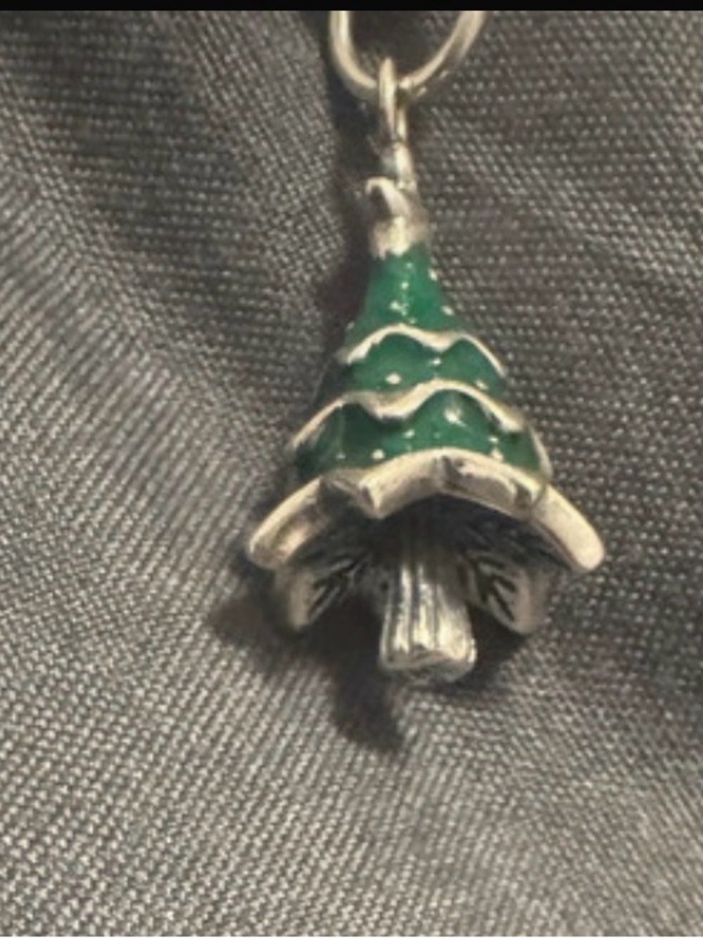 James Avery enamel Christmas Tree charm silver